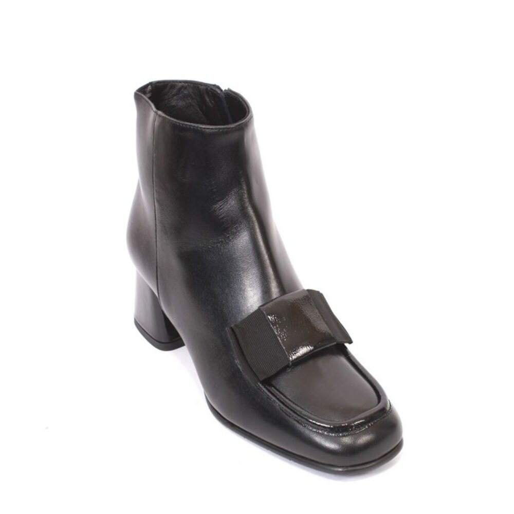 Luca Grossi 855a Black Leather Ankle Heel Boots